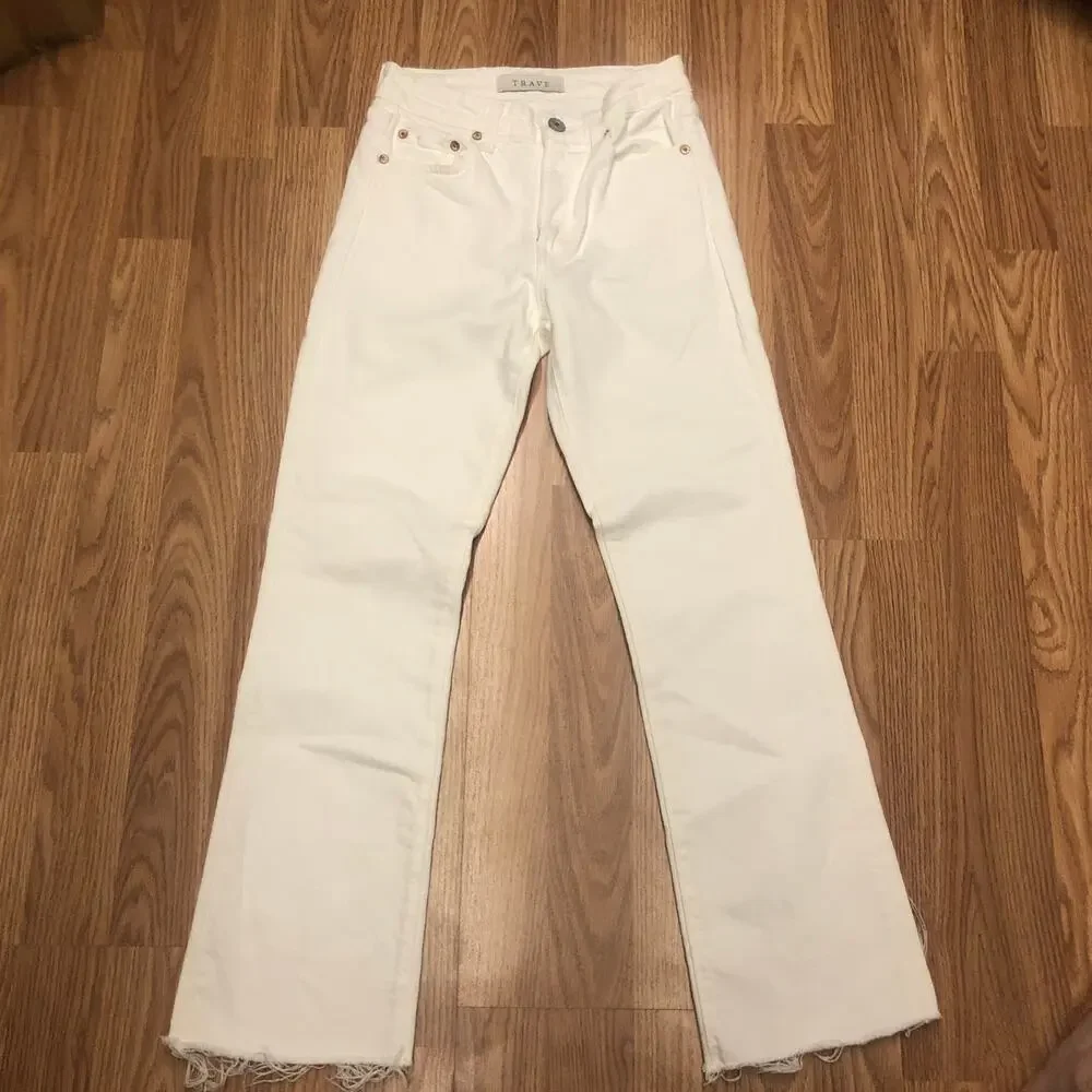 Trave Women's Jeans White Flare Colette - Big Empty sz 24 $228 NWOT's Wide leg